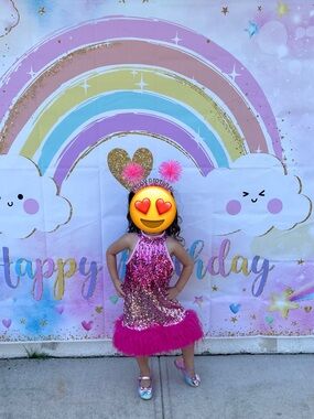 Sequined Pink Party Dress for Kids